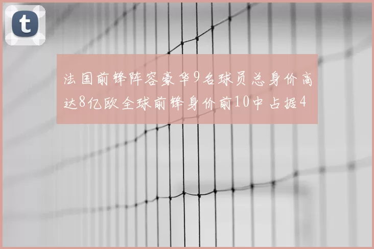 法国前锋阵容豪华9名球员总身价高达8亿欧全球前锋身价前10中占据4席
